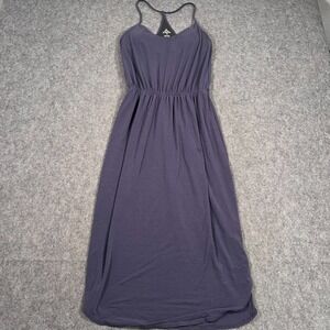 Prana Navy Blue Sleeveless Racerback Cinched Ayla Midi Dress Women's Size XS‎